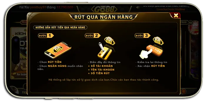 Hướng dẫn rút tiền Go88